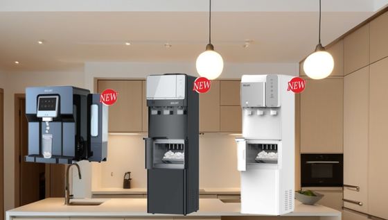 Dispensatore d'acqua calda e fredda per condotte con installazione di stand e raffreddamento del compressore