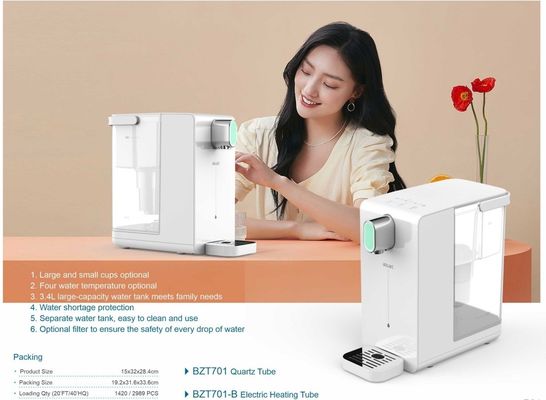 Dispensatore d'acqua calda e fredda per condotte con installazione di stand e raffreddamento del compressore