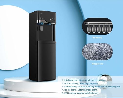 Dispensatore d'acqua in piedi ad alta capacità con macchinario per ghiaccio a sfere e pezzetti personalizzabile