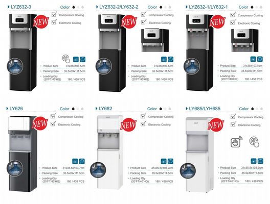 Dispensatore d'acqua a carico inferiore personalizzabile con opzioni di raffreddamento a compressione a freddo caldo